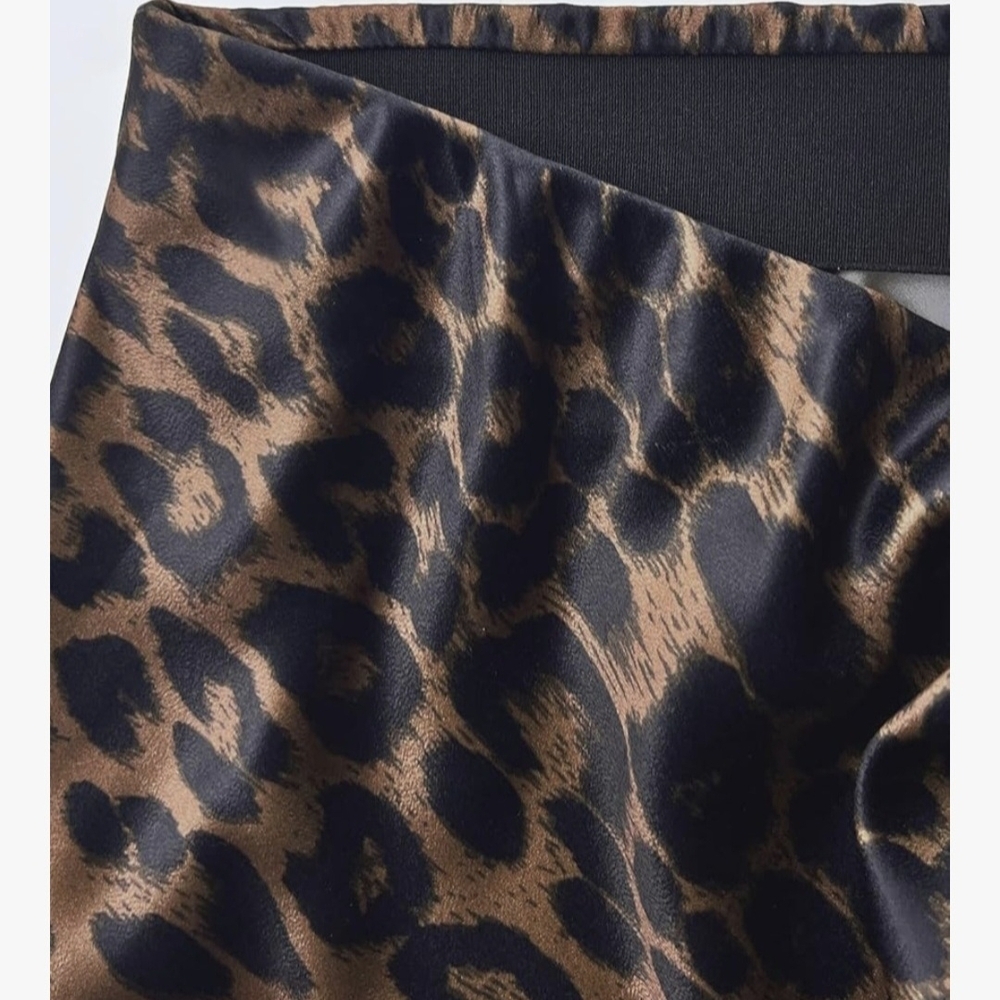 Satin High Waist Hidden Elasticized Waistband Flared A Line Skirt #838 - Picture 5 of 12